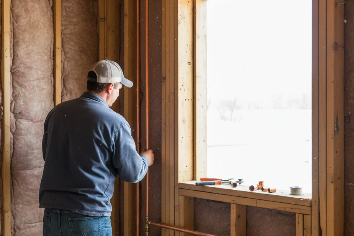 Licensed plumber running new copper supply lines in a Autryville home